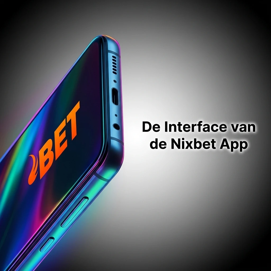 Nixbet app interface met heldere navigatie voor casino, sportweddenschappen en accountinstellingen op mobiel