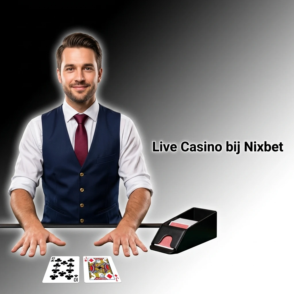 Live casino bij Nixbet met echte dealers via videostream voor blackjack, roulette, baccarat en gameshows