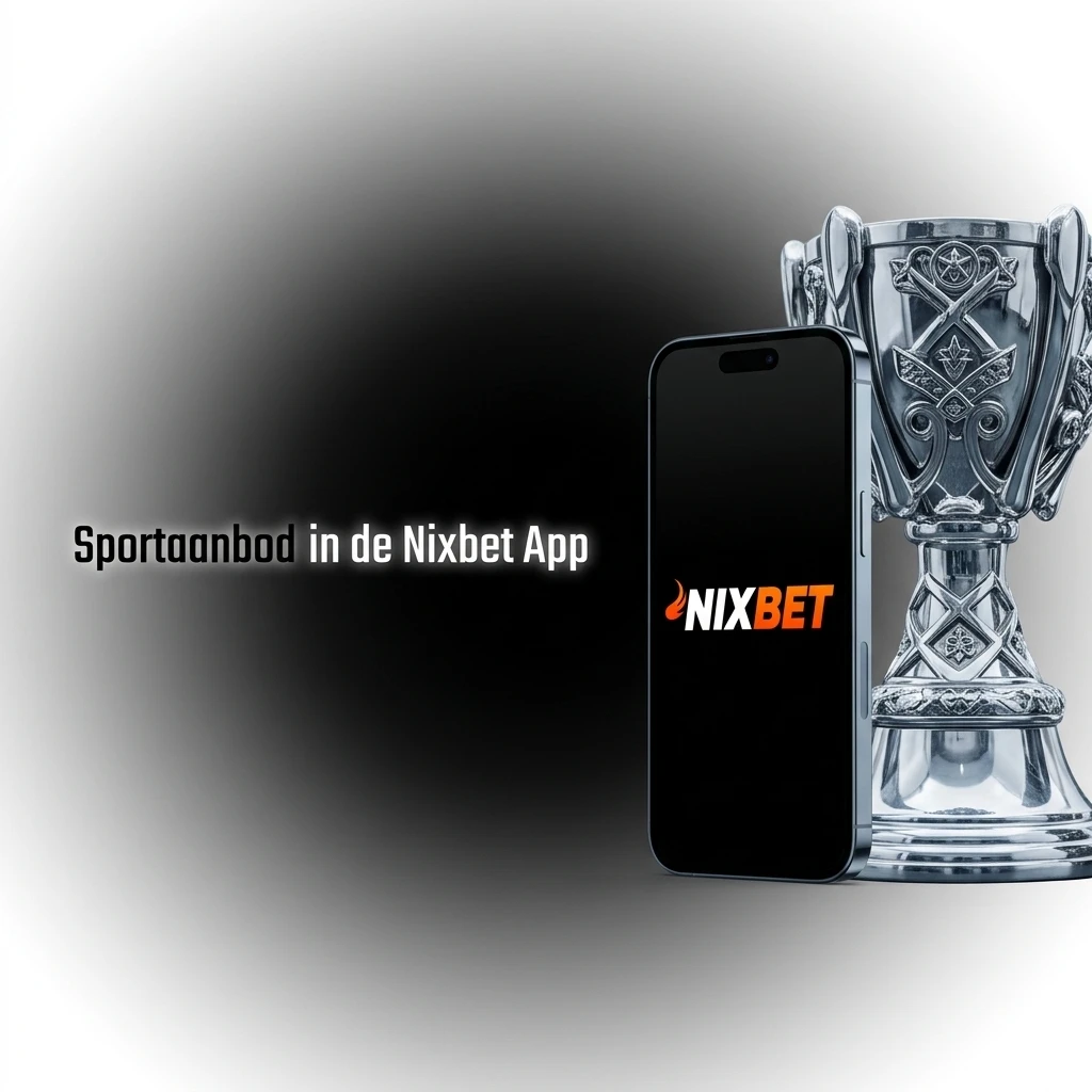 Overzicht van het sportaanbod in de Nixbet app met sporten zoals voetbal, tennis, basketbal en esports