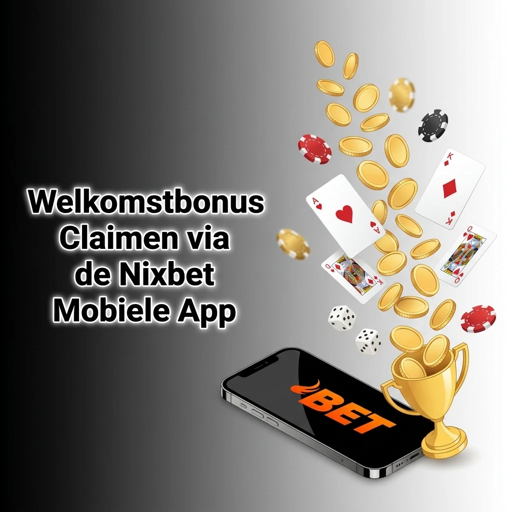 Nixbet mobiele app welkomstbonus claimen op smartphone via Android of iOS met minimale storting van 20 EUR